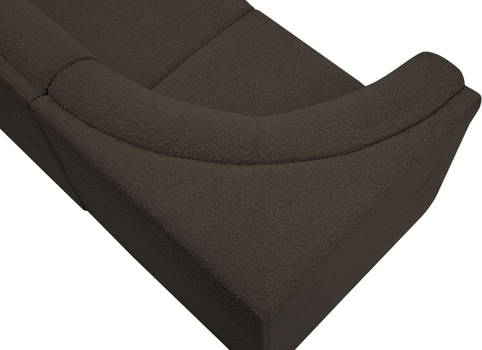 Meridian Furniture - Ollie 98" Brown Boucle Fabric Upholstered 3pc. Sofa - 118Brown-S98 - GreatFurnitureDeal