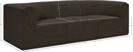 Meridian Furniture - Ollie 98" Brown Boucle Fabric Upholstered 3pc. Sofa - 118Brown-S98 - GreatFurnitureDeal