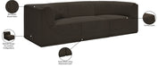 Meridian Furniture - Ollie 98" Brown Boucle Fabric Upholstered 3pc. Sofa - 118Brown-S98 - GreatFurnitureDeal