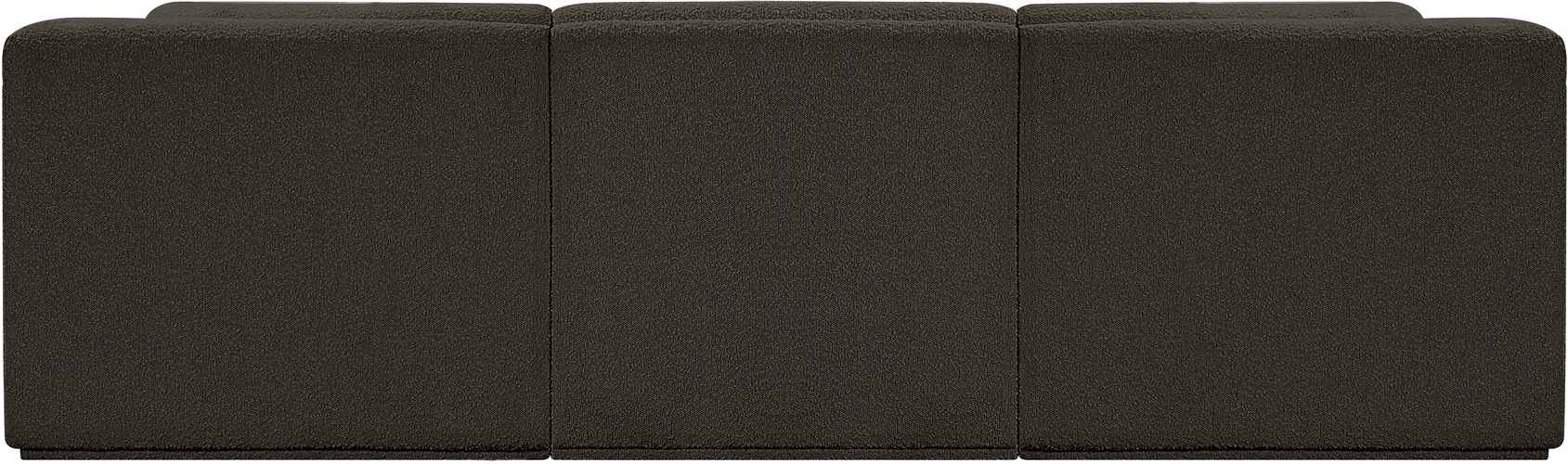 Meridian Furniture - Ollie 98" Brown Boucle Fabric Upholstered 3pc. Sofa - 118Brown-S98 - GreatFurnitureDeal