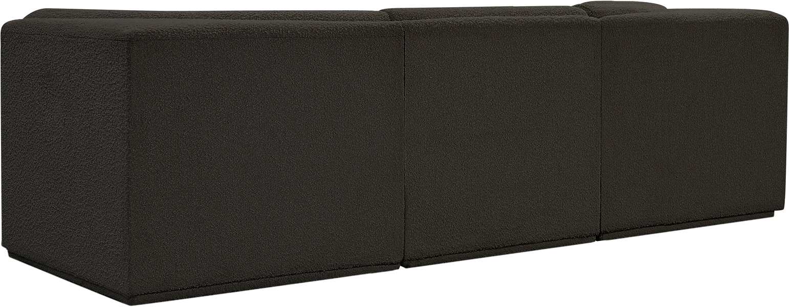 Meridian Furniture - Ollie 98" Brown Boucle Fabric Upholstered 3pc. Sofa - 118Brown-S98 - GreatFurnitureDeal
