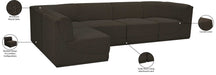 Meridian Furniture - Ollie 128" Brown Boucle Fabric Upholstered 5pc. Sectional - 118Brown-Sec5A - GreatFurnitureDeal