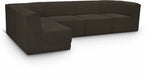 Meridian Furniture - Ollie 128" Brown Boucle Fabric Upholstered 5pc. Sectional - 118Brown-Sec5A - GreatFurnitureDeal