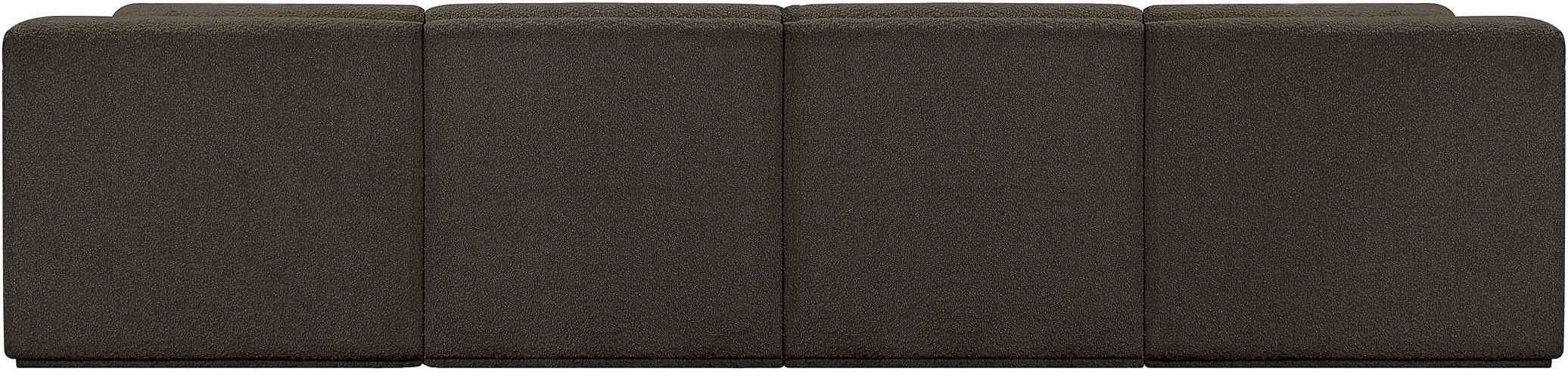 Meridian Furniture - Ollie 128" Brown Boucle Fabric Upholstered 5pc. Sectional - 118Brown-Sec5A - GreatFurnitureDeal