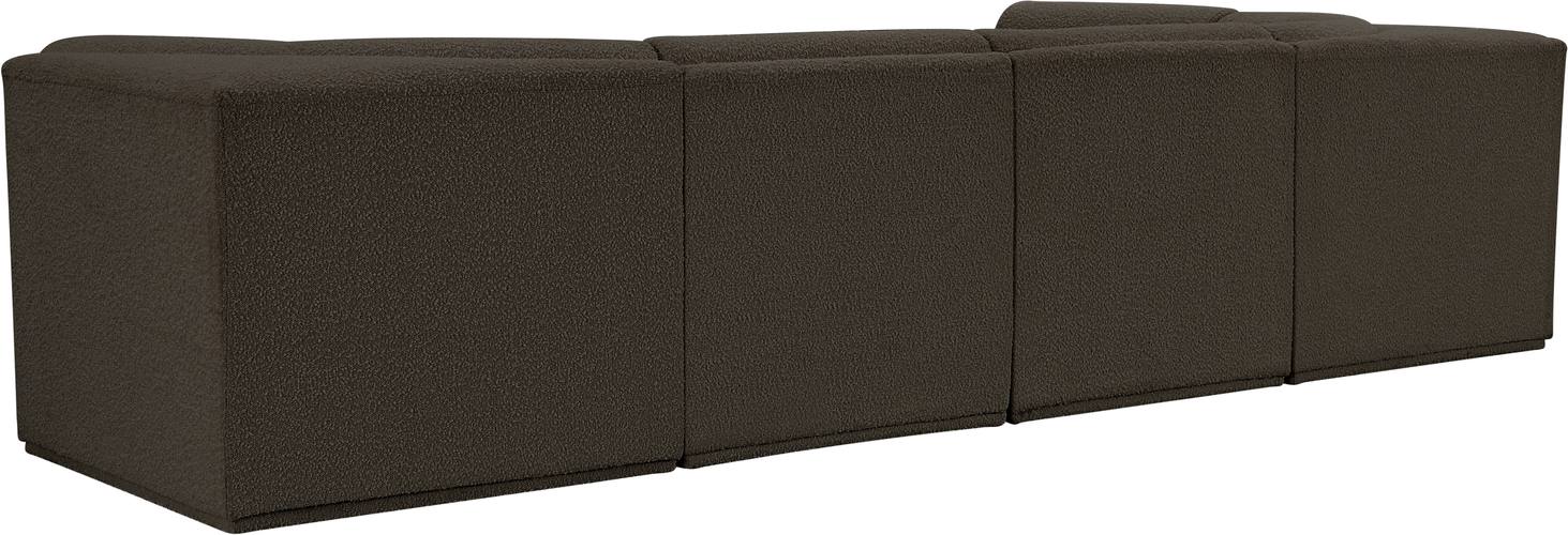 Meridian Furniture - Ollie 128" Brown Boucle Fabric Upholstered 5pc. Sectional - 118Brown-Sec5A - GreatFurnitureDeal