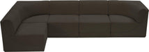 Meridian Furniture - Ollie 128" Brown Boucle Fabric Upholstered 5pc. Sectional - 118Brown-Sec5A - GreatFurnitureDeal