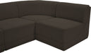 Meridian Furniture - Ollie 128" Brown Boucle Fabric Upholstered 5pc. Sectional - 118Brown-Sec5A - GreatFurnitureDeal