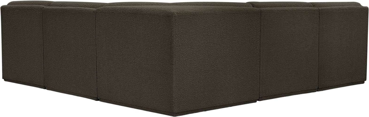 Meridian Furniture - Ollie 94" Brown Boucle Fabric Upholstered 5pc. Sectional - 118Brown-Sec5C - GreatFurnitureDeal