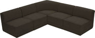 Meridian Furniture - Ollie 94" Brown Boucle Fabric Upholstered 5pc. Sectional - 118Brown-Sec5C - GreatFurnitureDeal