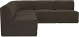Meridian Furniture - Ollie 94" Brown Boucle Fabric Upholstered 5pc. Sectional - 118Brown-Sec5C - GreatFurnitureDeal