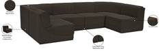 Meridian Furniture - Ollie 128" Brown Boucle Fabric Upholstered 6pc. Sectional - 118Brown-Sec6B - GreatFurnitureDeal