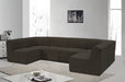 Meridian Furniture - Ollie 128" Brown Boucle Fabric Upholstered 6pc. Sectional - 118Brown-Sec6B - GreatFurnitureDeal