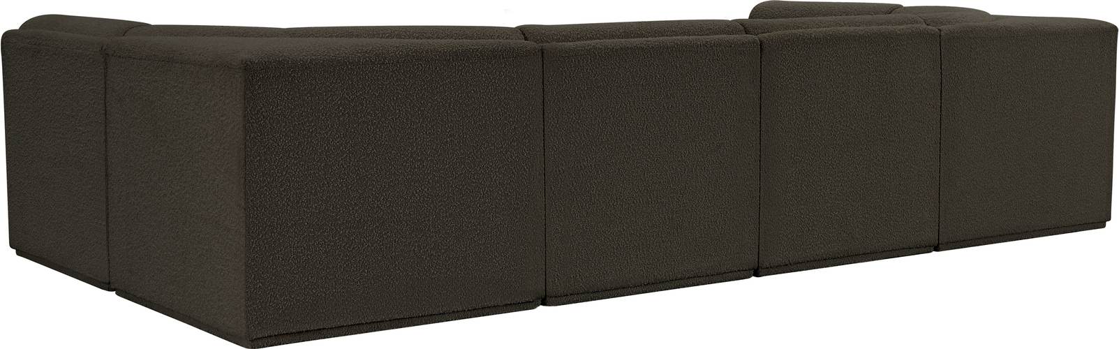 Meridian Furniture - Ollie 128" Brown Boucle Fabric Upholstered 6pc. Sectional - 118Brown-Sec6B - GreatFurnitureDeal