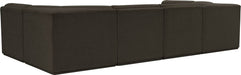 Meridian Furniture - Ollie 128" Brown Boucle Fabric Upholstered 6pc. Sectional - 118Brown-Sec6B - GreatFurnitureDeal