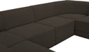 Meridian Furniture - Ollie 128" Brown Boucle Fabric Upholstered 6pc. Sectional - 118Brown-Sec6B - GreatFurnitureDeal