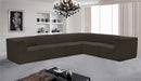 Meridian Furniture - Ollie 128" Brown Boucle Fabric Upholstered 6pc. Sectional - 118Brown-Sec6C - GreatFurnitureDeal