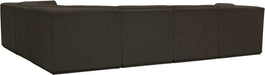 Meridian Furniture - Ollie 128" Brown Boucle Fabric Upholstered 6pc. Sectional - 118Brown-Sec6C - GreatFurnitureDeal
