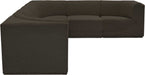 Meridian Furniture - Ollie 128" Brown Boucle Fabric Upholstered 6pc. Sectional - 118Brown-Sec6C - GreatFurnitureDeal