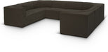 Meridian Furniture - Ollie 128" Brown Boucle Fabric Upholstered 8pc. Sectional - 118Brown-Sec8A - GreatFurnitureDeal