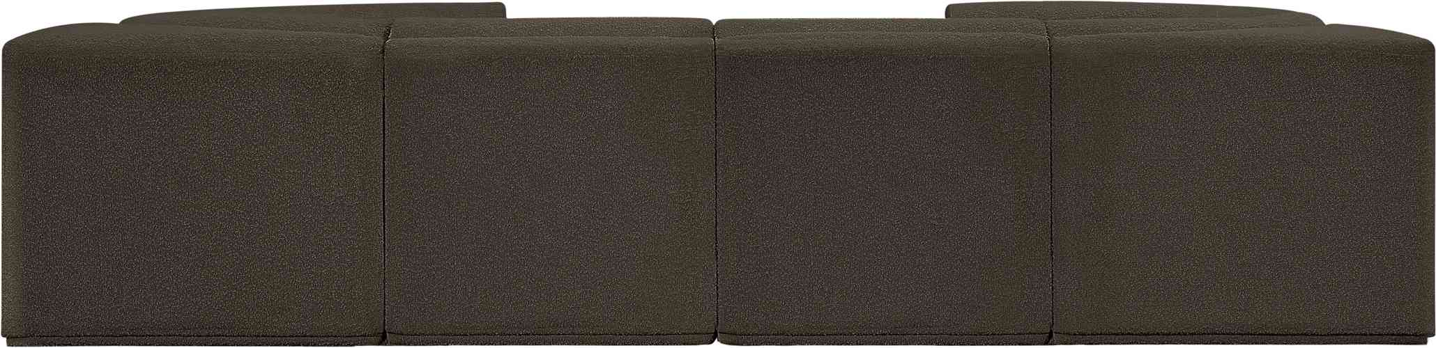 Meridian Furniture - Ollie 128" Brown Boucle Fabric Upholstered 8pc. Sectional - 118Brown-Sec8A - GreatFurnitureDeal