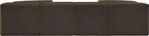 Meridian Furniture - Ollie 128" Brown Boucle Fabric Upholstered 8pc. Sectional - 118Brown-Sec8A - GreatFurnitureDeal