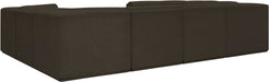 Meridian Furniture - Ollie 128" Brown Boucle Fabric Upholstered 8pc. Sectional - 118Brown-Sec8A - GreatFurnitureDeal