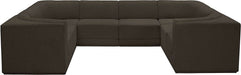 Meridian Furniture - Ollie 128" Brown Boucle Fabric Upholstered 8pc. Sectional - 118Brown-Sec8A - GreatFurnitureDeal