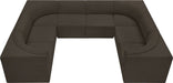 Meridian Furniture - Ollie 128" Brown Boucle Fabric Upholstered 8pc. Sectional - 118Brown-Sec8A - GreatFurnitureDeal