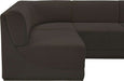 Meridian Furniture - Ollie 218" Brown Boucle Fabric Upholstered 8pc. Sectional - 118Brown-Sec8C - GreatFurnitureDeal