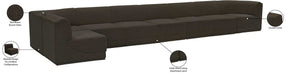 Meridian Furniture - Ollie 218" Brown Boucle Fabric Upholstered 8pc. Sectional - 118Brown-Sec8C - GreatFurnitureDeal