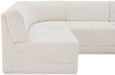 Meridian Furniture - Ollie 98" Cream Boucle Fabric Upholstered 4pc. Sectional - 118Cream-Sec4A - GreatFurnitureDeal