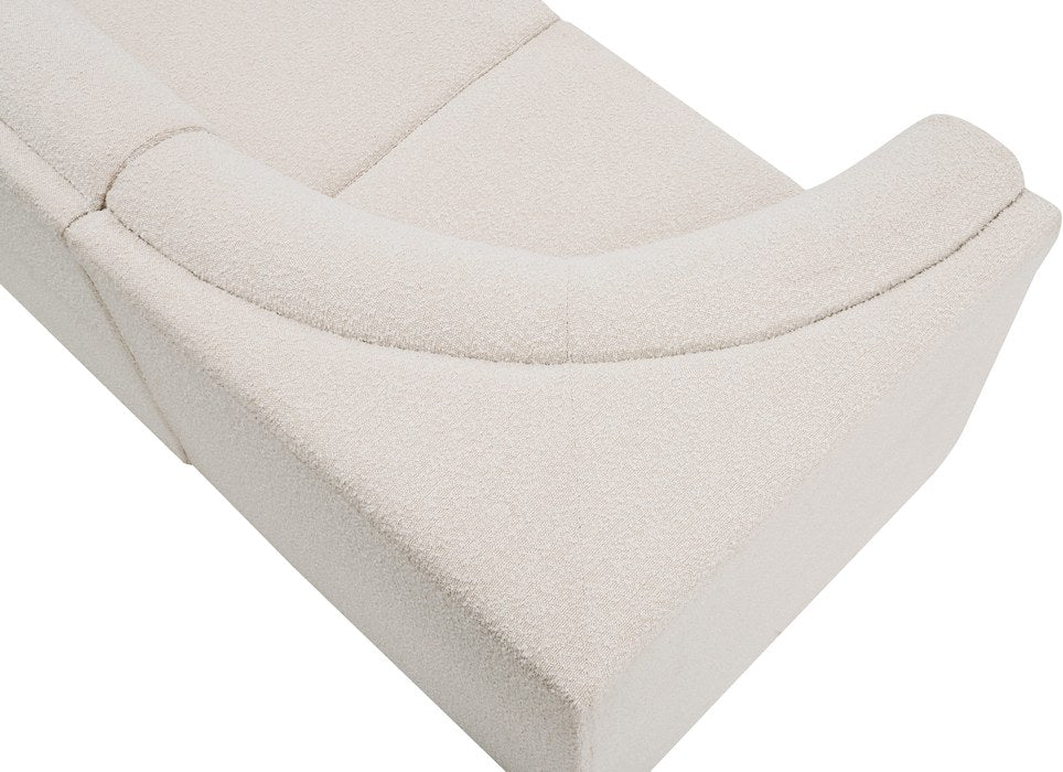Meridian Furniture - Ollie 98" Cream Boucle Fabric Upholstered 4pc. Sectional - 118Cream-Sec4A - GreatFurnitureDeal