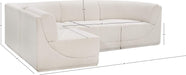 Meridian Furniture - Ollie 98" Cream Boucle Fabric Upholstered 4pc. Sectional - 118Cream-Sec4A - GreatFurnitureDeal
