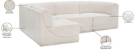 Meridian Furniture - Ollie 98" Cream Boucle Fabric Upholstered 4pc. Sectional - 118Cream-Sec4A - GreatFurnitureDeal