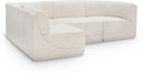 Meridian Furniture - Ollie 98" Cream Boucle Fabric Upholstered 4pc. Sectional - 118Cream-Sec4A - GreatFurnitureDeal