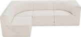 Meridian Furniture - Ollie 98" Cream Boucle Fabric Upholstered 4pc. Sectional - 118Cream-Sec4A - GreatFurnitureDeal