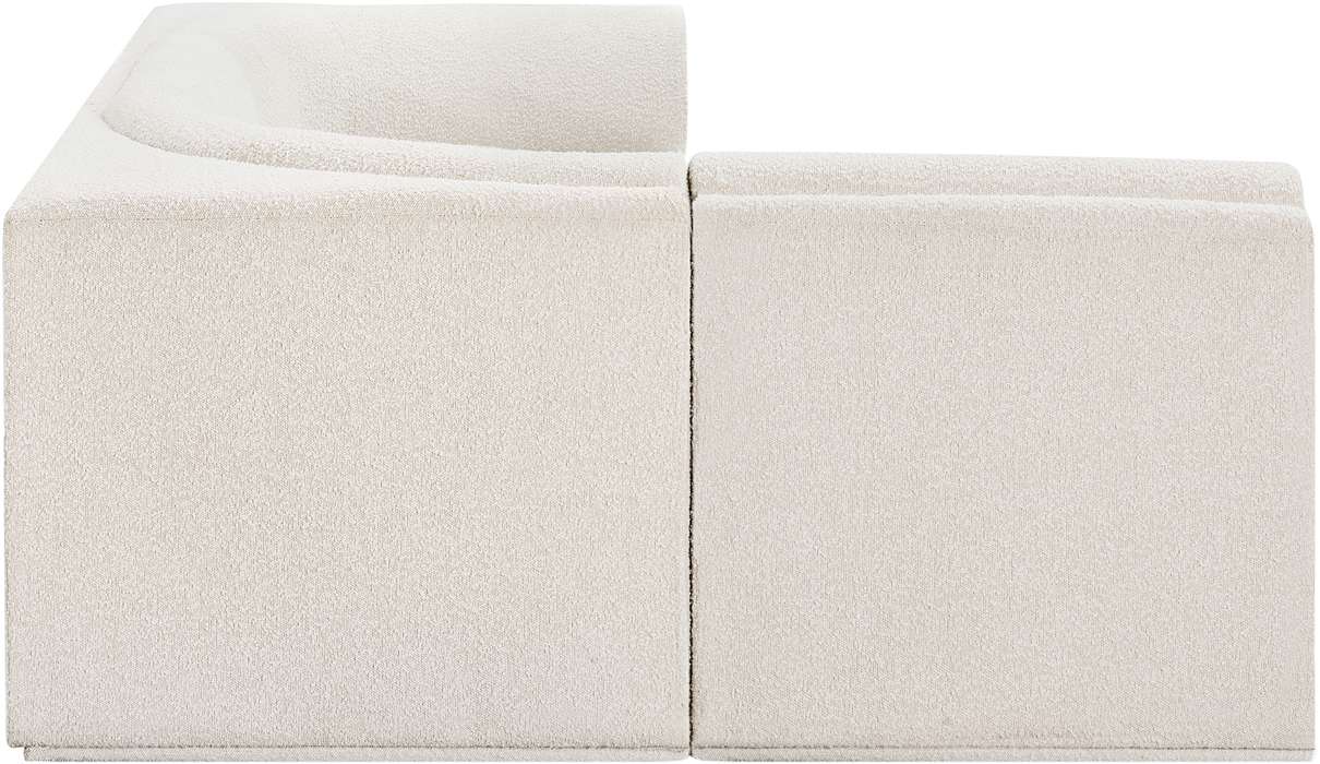 Meridian Furniture - Ollie 98" Cream Boucle Fabric Upholstered 4pc. Sectional - 118Cream-Sec4A - GreatFurnitureDeal