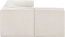 Meridian Furniture - Ollie 98" Cream Boucle Fabric Upholstered 4pc. Sectional - 118Cream-Sec4A - GreatFurnitureDeal