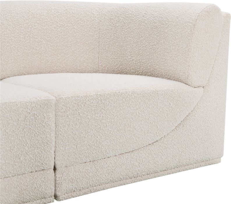 Meridian Furniture - Ollie 98" Cream Boucle Fabric Upholstered 4pc. Sectional - 118Cream-Sec4A - GreatFurnitureDeal