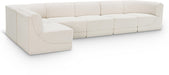 Meridian Furniture - Ollie 158" Cream Boucle Fabric Upholstered 6pc. Sectional - 118Cream-Sec6A - GreatFurnitureDeal