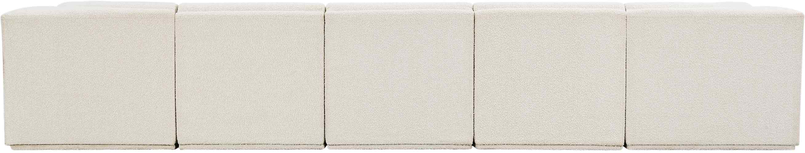 Meridian Furniture - Ollie 158" Cream Boucle Fabric Upholstered 6pc. Sectional - 118Cream-Sec6A - GreatFurnitureDeal
