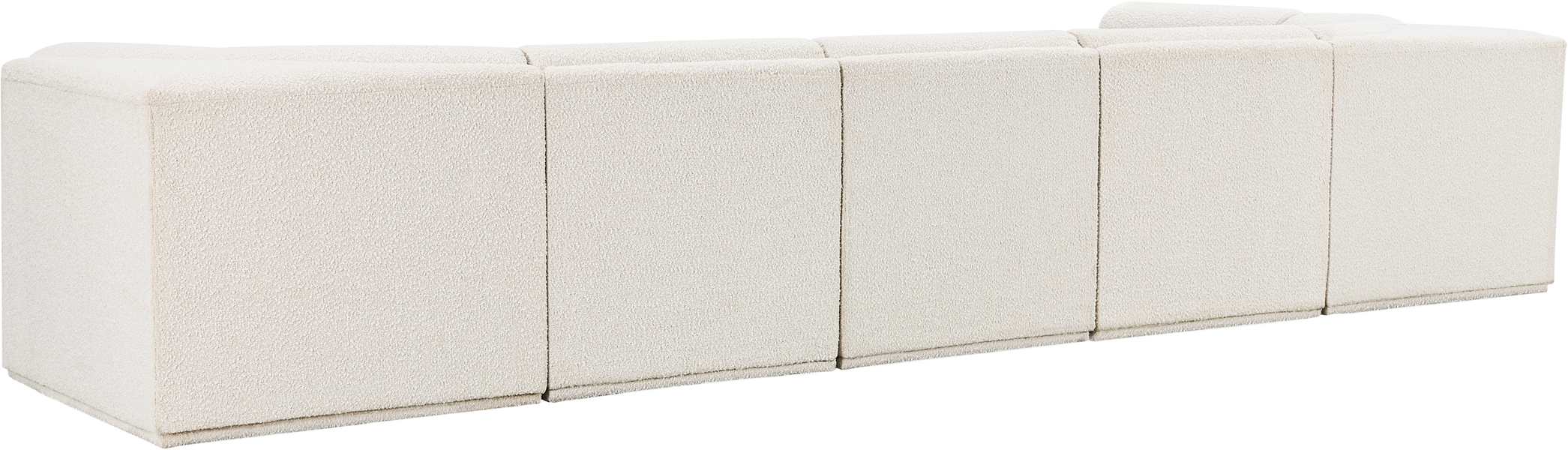 Meridian Furniture - Ollie 158" Cream Boucle Fabric Upholstered 6pc. Sectional - 118Cream-Sec6A - GreatFurnitureDeal