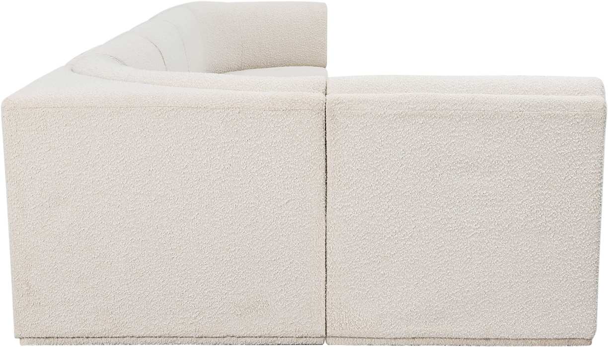 Meridian Furniture - Ollie 158" Cream Boucle Fabric Upholstered 6pc. Sectional - 118Cream-Sec6A - GreatFurnitureDeal