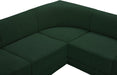Meridian Furniture - Ollie 98" Green Boucle Fabric Upholstered 5pc. Sectional - 118Green-Sec5B - GreatFurnitureDeal