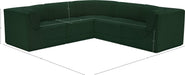 Meridian Furniture - Ollie 98" Green Boucle Fabric Upholstered 5pc. Sectional - 118Green-Sec5B - GreatFurnitureDeal