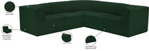 Meridian Furniture - Ollie 98" Green Boucle Fabric Upholstered 5pc. Sectional - 118Green-Sec5B - GreatFurnitureDeal