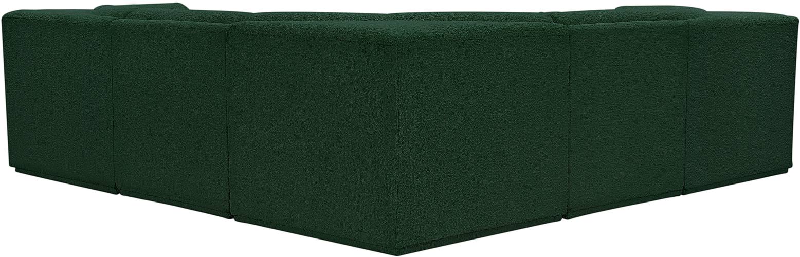Meridian Furniture - Ollie 98" Green Boucle Fabric Upholstered 5pc. Sectional - 118Green-Sec5B - GreatFurnitureDeal