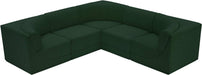Meridian Furniture - Ollie 98" Green Boucle Fabric Upholstered 5pc. Sectional - 118Green-Sec5B - GreatFurnitureDeal