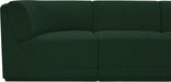 Meridian Furniture - Ollie 98" Green Boucle Fabric Upholstered 5pc. Sectional - 118Green-Sec5B - GreatFurnitureDeal