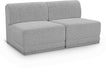 Meridian Furniture - Ollie 60" Grey Boucle Fabric Upholstered 2pc. Armless Loveseat - 118Grey-S60 - GreatFurnitureDeal